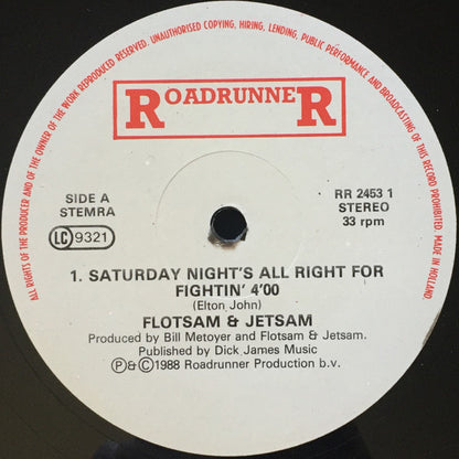 Flotsam And Jetsam : Saturday Night's All Right For Fighting (12")