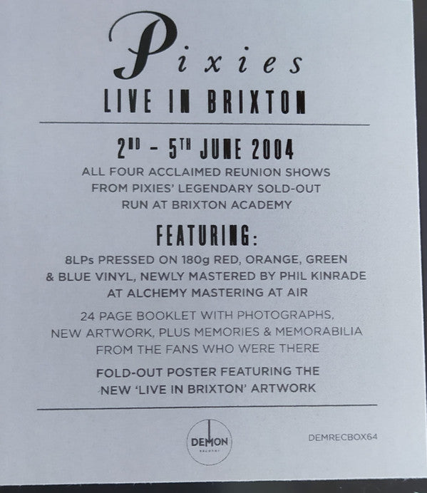 Pixies : Live In Brixton (Box, Comp + 2xLP, Album, Red + 2xLP, Album, Ora + )