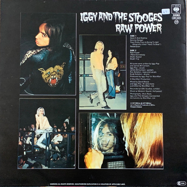 Iggy And The Stooges* : Raw Power (LP, Album, RE, No )