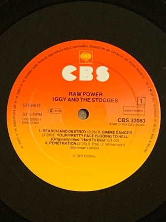 Iggy And The Stooges* : Raw Power (LP, Album, RE, No )