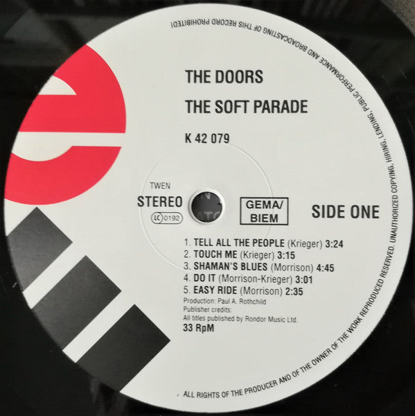 The Doors : The Soft Parade (LP, Album, RE)