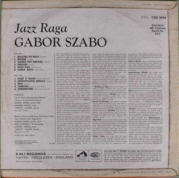 Gabor Szabo : Jazz Raga (LP, Album)