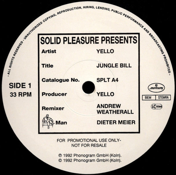 Yello : Jungle Bill (12", Single, Ltd, Promo)