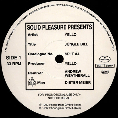 Yello : Jungle Bill (12", Single, Ltd, Promo)