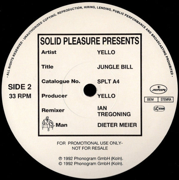 Yello : Jungle Bill (12", Single, Ltd, Promo)