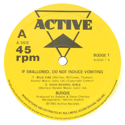 Budgie : If Swallowed, Do Not Induce Vomiting (12", EP)