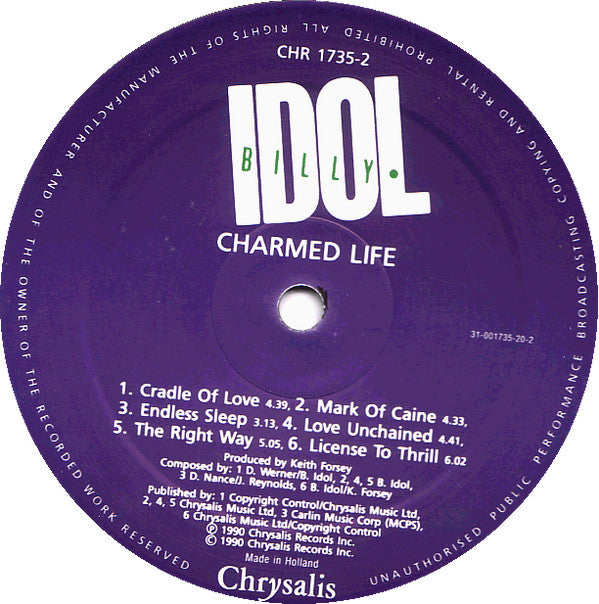Billy Idol : Charmed Life (LP, Album)