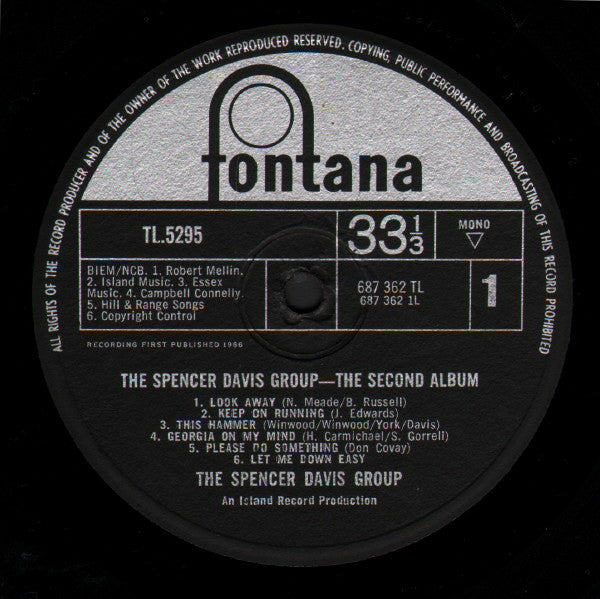 The Spencer Davis Group : The Second Album (LP, Album, Mono)