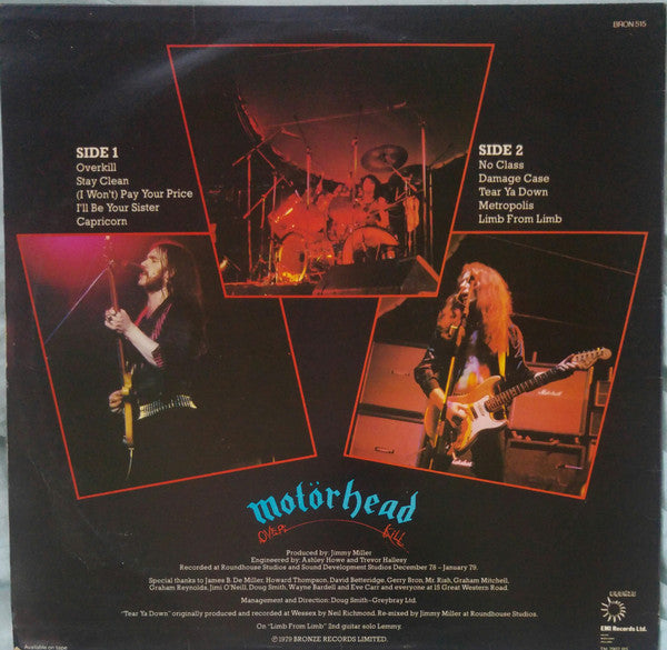 Motörhead : Overkill (LP, Album, RP, Gre)