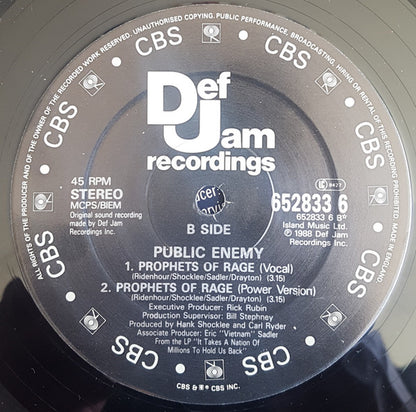 Public Enemy : Don't Believe The Hype (12")