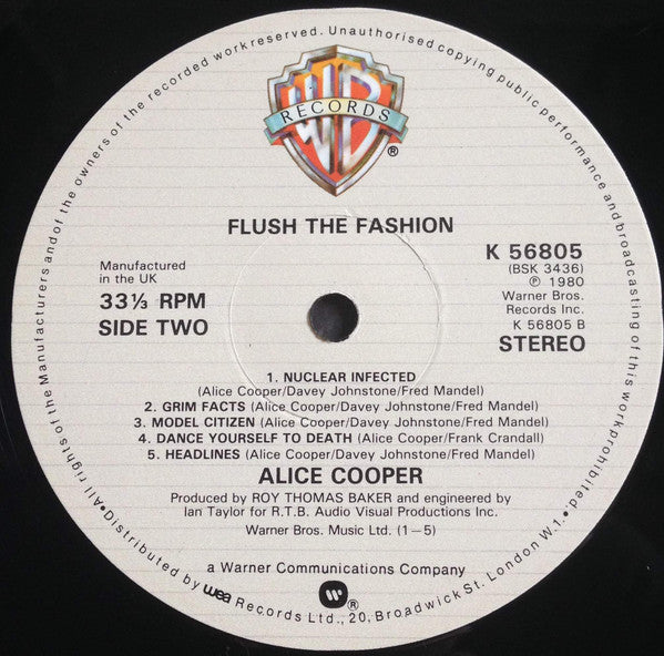 Alice Cooper (2) : Flush The Fashion (LP, Album)