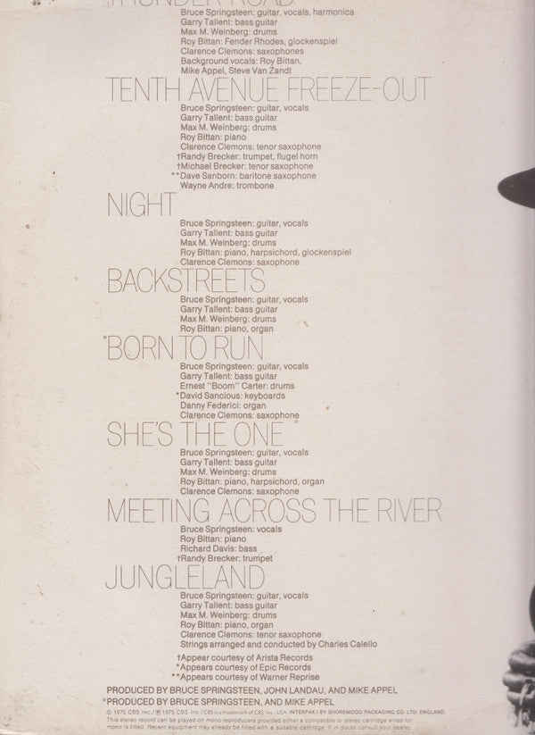 Bruce Springsteen : Born To Run (LP, Album, Gat)