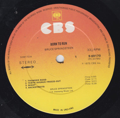 Bruce Springsteen : Born To Run (LP, Album, Gat)