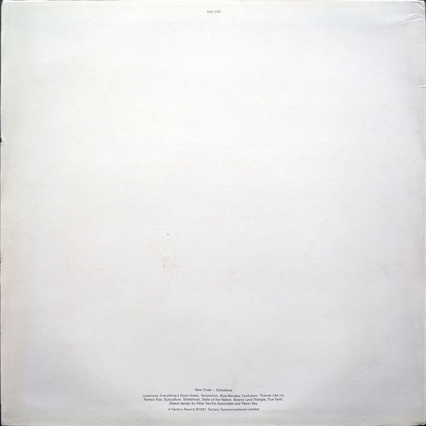 New Order : Substance (2xLP, Comp, Emb)