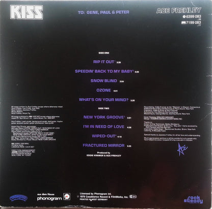 Kiss, Ace Frehley : Ace Frehley (LP, Album, RE)