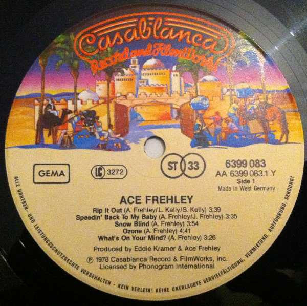 Kiss, Ace Frehley : Ace Frehley (LP, Album, RE)