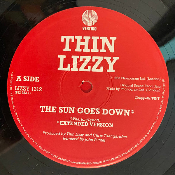 Thin Lizzy : The Sun Goes Down (12", Single)