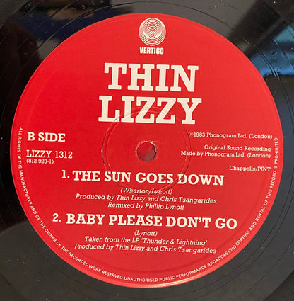 Thin Lizzy : The Sun Goes Down (12", Single)