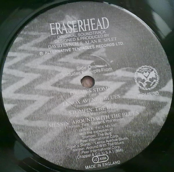 David Lynch & Alan R. Splet : Eraserhead Original Soundtrack (LP, Album, RP)