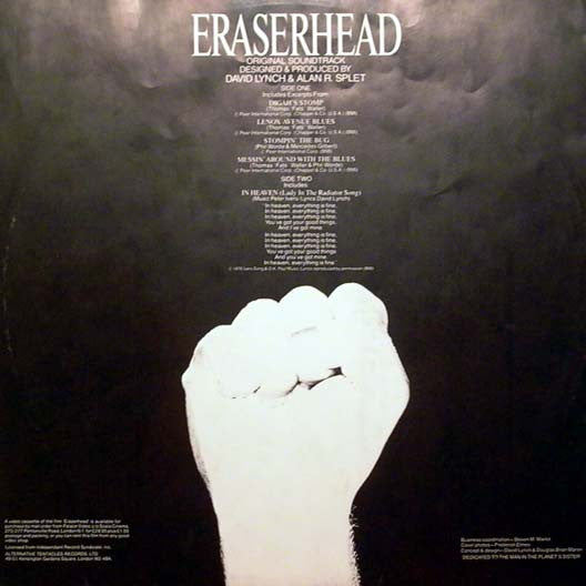 David Lynch & Alan R. Splet : Eraserhead Original Soundtrack (LP, Album, RP)