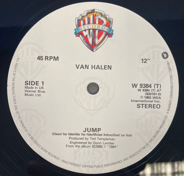 Van Halen : Jump! (12", Single, EMI)