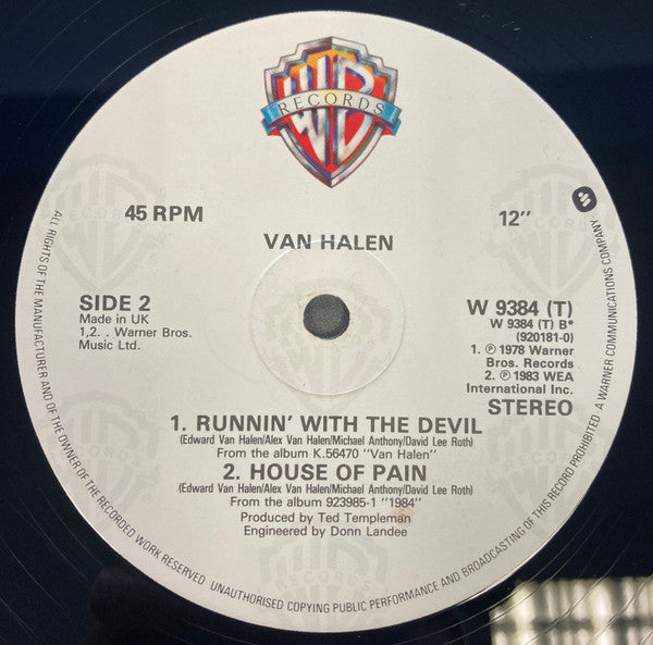 Van Halen : Jump! (12", Single, EMI)