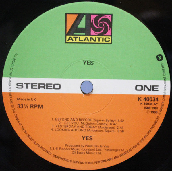 Yes : Yes (LP, Album, RE, Gat)
