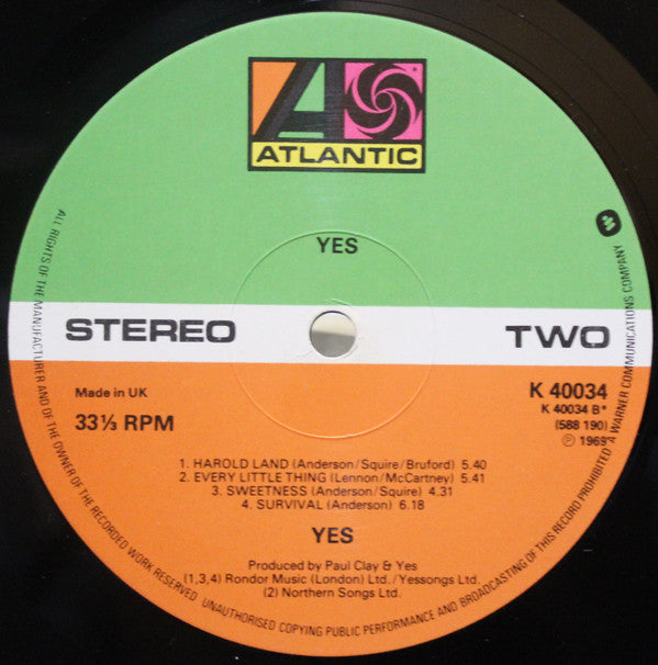 Yes : Yes (LP, Album, RE, Gat)