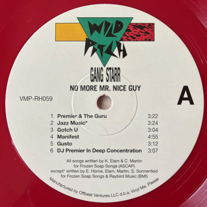 Gang Starr : No More Mr. Nice Guy (2xLP, Album, Club, RE, RM, Red)