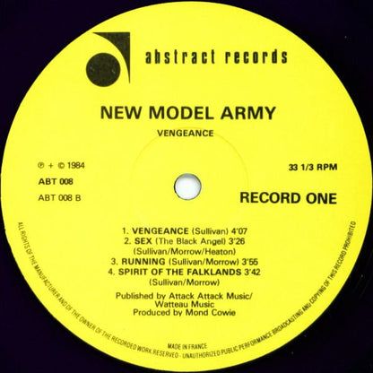 New Model Army : Vengeance (LP, Album, RP, Yel)