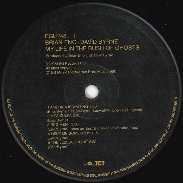 Brian Eno - David Byrne : My Life In The Bush Of Ghosts (LP, Album)