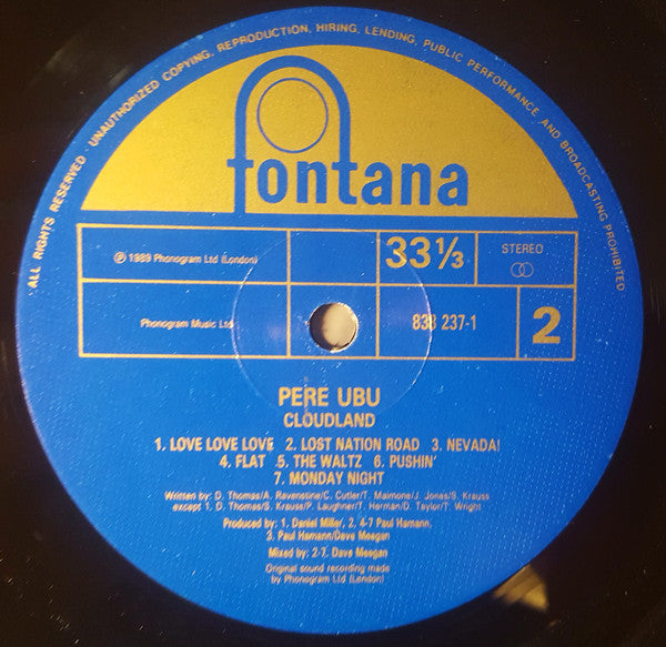 Pere Ubu : Cloudland (LP, Album)