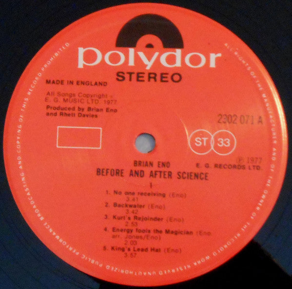 Brian Eno : Before And After Science (LP, Album)