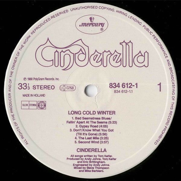 Cinderella (3) : Long Cold Winter (LP, Album, Emb)