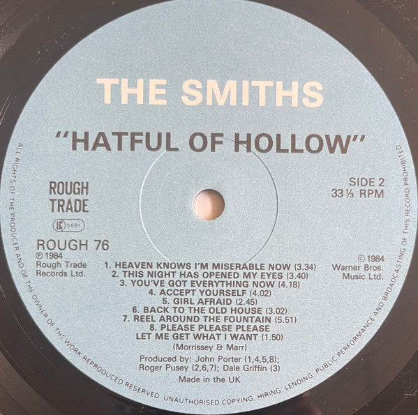 The Smiths : Hatful Of Hollow (LP, Comp, Gat)