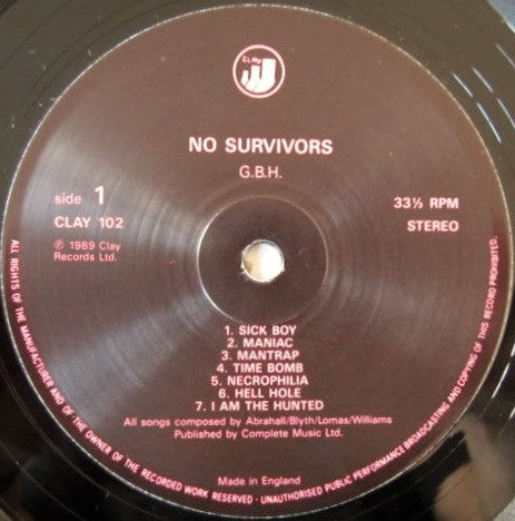 G.B.H. : No Survivors (LP, Album)