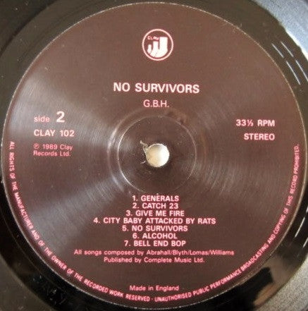 G.B.H. : No Survivors (LP, Album)