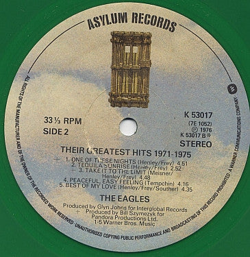 Eagles : Their Greatest Hits (1971-1975) (LP, Comp, Ltd, RE, Gre)