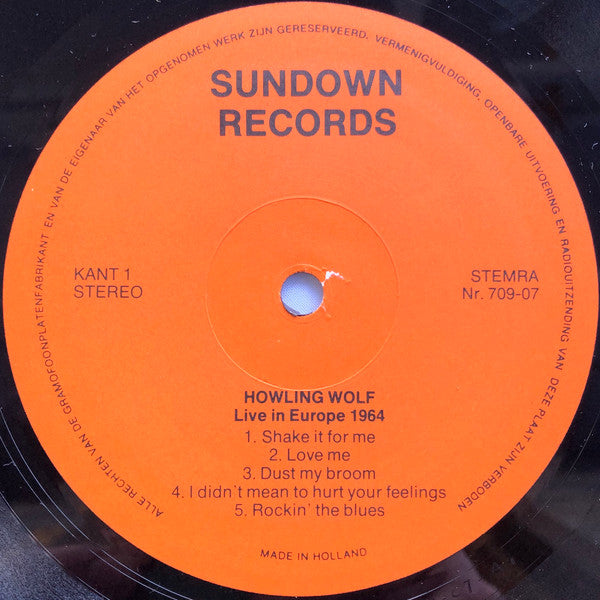 Howling Wolf* : Live In Europe 1964 (LP, Album, Mono)