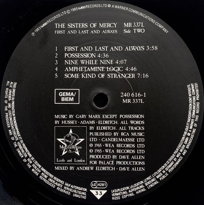 The Sisters Of Mercy : First And Last And Always (LP, Album, Bar)