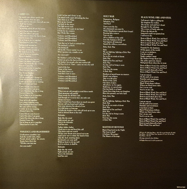 Manowar : Fighting The World (LP, Album, Ltd, Num, RE, Yel)