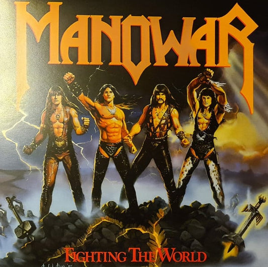 Manowar : Fighting The World (LP, Album, Ltd, Num, RE, Yel)