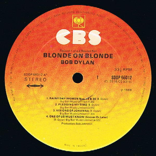 Bob Dylan : Blonde On Blonde (2xLP, Album, RE)