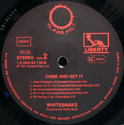 Whitesnake : Come An' Get It (LP, Album)