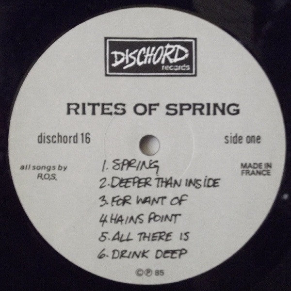 Rites Of Spring : Rites Of Spring (LP, Album, RP)