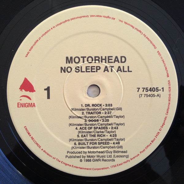 Motörhead : Nö Sleep At All (LP, Album)