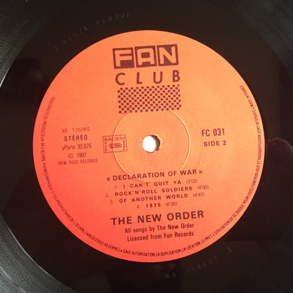 The New Order (3) : Declaration Of War (LP, Album, RE)