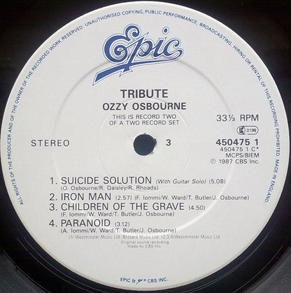 Ozzy Osbourne / Randy Rhoads : Tribute (2xLP, Album)