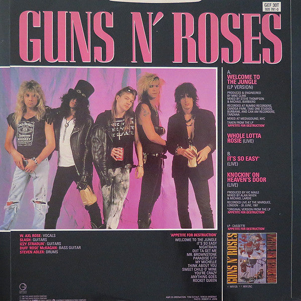 Guns N' Roses : Welcome To The Jungle (12", Single)