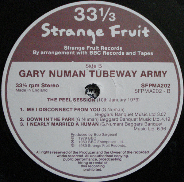 Gary Numan / Tubeway Army : Double Peel Sessions (LP, Comp)